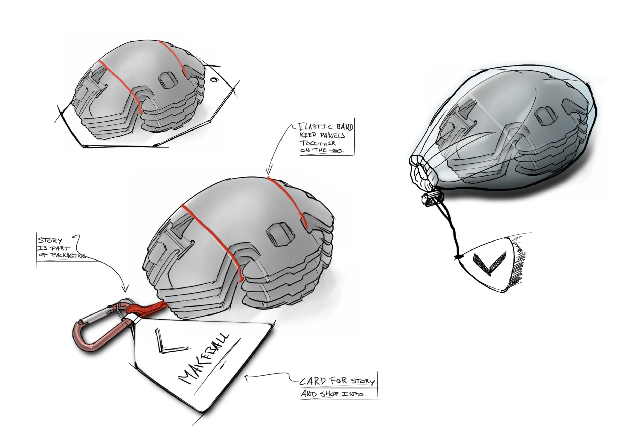 sustainable product development, decathlon ball concept sketches