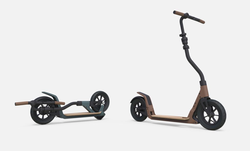 comin scooter, mobility design, prototype folded and unfolded