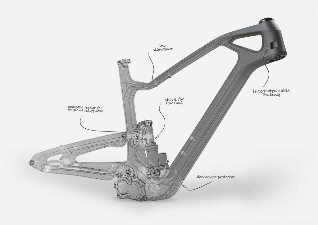 CAD modeling of a high-end mountain bike frame