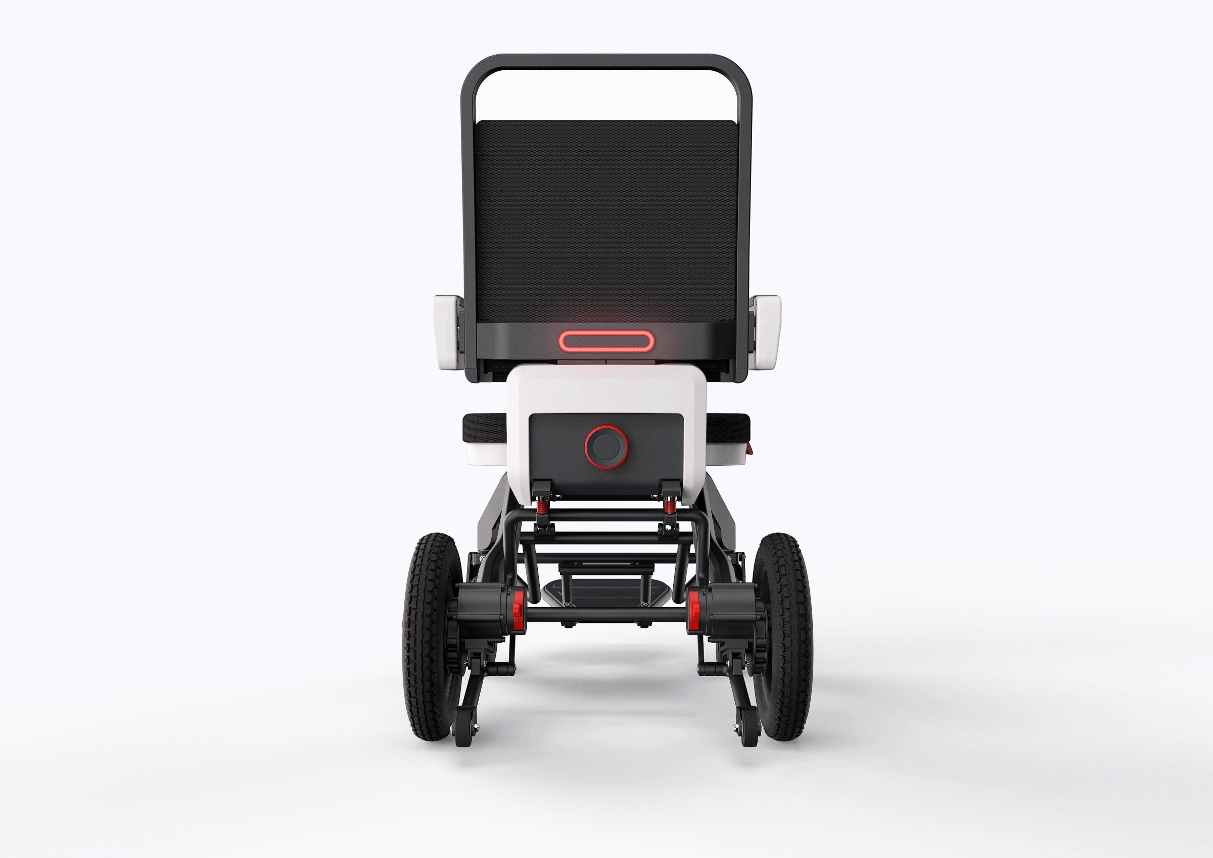 electric wheelchair, rear view, product design, design of new medical devices